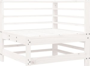 vidaXL Siedzisko narożne z poduszkami, białe, lite drewno sosnowe 6