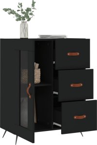 vidaXL Szafka, czarna, 69,5x34x90 cm, materiał drewnopochodny 4