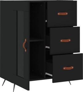 vidaXL Szafka, czarna, 69,5x34x90 cm, materiał drewnopochodny 6
