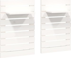 vidaXL Wiszące półki nocne, 2 szt., białe, lite drewno sosnowe 2