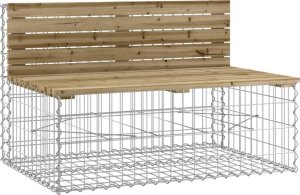 vidaXL Ławka ogrodowa z gabionem, 103x70x65 cm, impregnowana sosna 2