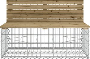 vidaXL Ławka ogrodowa z gabionem, 103x70x65 cm, impregnowana sosna 3