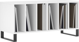 vidaXL Szafka na płyty, biała, 100x38x48 cm, materiał drewnopochodny 3