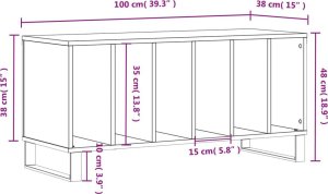 vidaXL Szafka na płyty, biała, 100x38x48 cm, materiał drewnopochodny 8