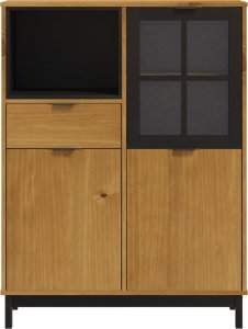 vidaXL Kredens z przeszklonymi drzwiami FLAM, 92x40x122,5 cm, sosna 5
