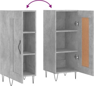 vidaXL Szafka, szarość betonu, 34,5x34x90 cm, materiał drewnopochodny 9