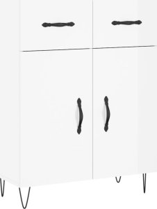 vidaXL Szafka, biała, połysk, 69,5x34x90 cm, materiał drewnopochodny 2