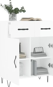 vidaXL Szafka, biała, połysk, 69,5x34x90 cm, materiał drewnopochodny 4