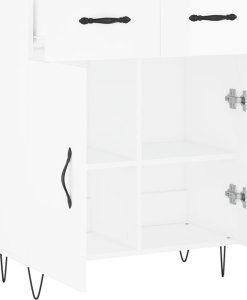 vidaXL Szafka, biała, połysk, 69,5x34x90 cm, materiał drewnopochodny 5