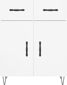 vidaXL Szafka, biała, połysk, 69,5x34x90 cm, materiał drewnopochodny 6