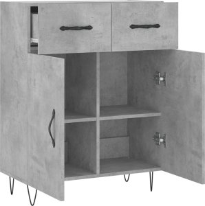 vidaXL Szafka, szarość betonu, 69,5x34x90 cm 5