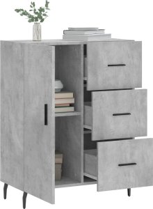 vidaXL Szafka, szarość betonu, 69,5x34x90 cm, materiał drewnopochodny 4