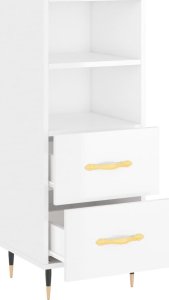 vidaXL Szafka, biała, połysk, 34,5x34x90 cm, materiał drewnopochodny 5