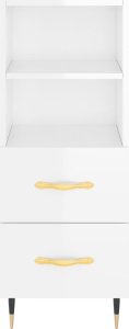 vidaXL Szafka, biała, połysk, 34,5x34x90 cm, materiał drewnopochodny 6