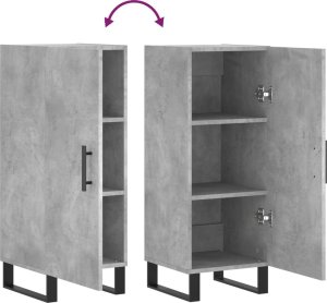 vidaXL Szafka, szarość betonu, 34,5x34x90 cm, materiał drewnopochodny 9