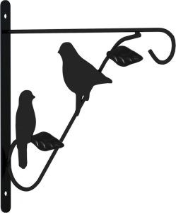 vidaXL Wieszaki na doniczki, 4 szt., czarne, stal 3