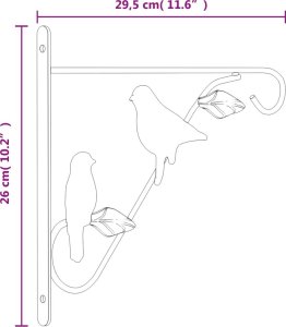 vidaXL Wieszaki na doniczki, 4 szt., czarne, stal 8