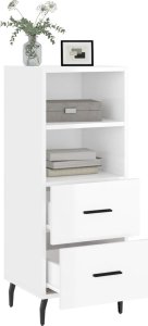 vidaXL Szafka, biała, połysk, 34,5x34x90 cm, materiał drewnopochodny 4