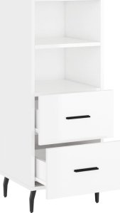 vidaXL Szafka, biała, połysk, 34,5x34x90 cm, materiał drewnopochodny 5