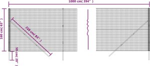 vidaXL Ogrodzenie z siatki drucianej, antracytowe, 1,6x10 m 5