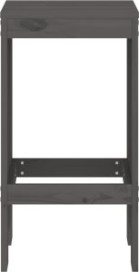 vidaXL Stołki barowe, 2 szt., szare, 40x36x75 cm, lite drewno sosnowe 4