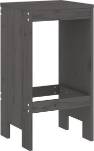vidaXL Stołki barowe, 2 szt., szare, 40x36x75 cm, lite drewno sosnowe 6