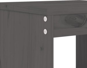vidaXL Stołki barowe, 2 szt., szare, 40x36x75 cm, lite drewno sosnowe 7