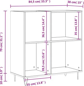vidaXL Szafka na płyty, dąb sonoma, 84,5x38x89 cm 10