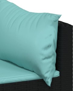 vidaXL Narożne moduły sofy z poduszkami, 2 szt., czarne, polirattan 7
