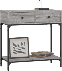 vidaXL Stolik konsolowy, szary dąb sonoma, 75x34,5x75 cm 3