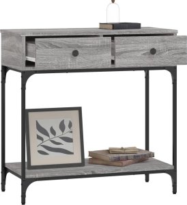 vidaXL Stolik konsolowy, szary dąb sonoma, 75x34,5x75 cm 4