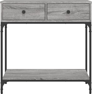 vidaXL Stolik konsolowy, szary dąb sonoma, 75x34,5x75 cm 6