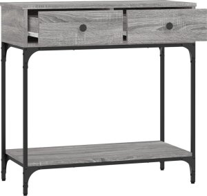 vidaXL Stolik konsolowy, szary dąb sonoma, 75x34,5x75 cm 8