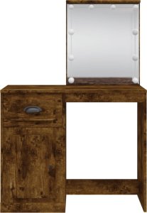 vidaXL Toaletka z oświetleniem LED, przydymiony dąb, 90x42x132,5 cm 5