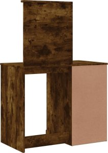 vidaXL Toaletka z oświetleniem LED, przydymiony dąb, 90x42x132,5 cm 7