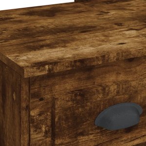 vidaXL Toaletka z oświetleniem LED, przydymiony dąb, 90x42x132,5 cm 9