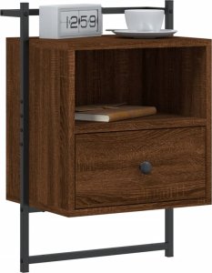 vidaXL Szafka nocna, wisząca, brązowy dąb, 40x30x61 cm 3