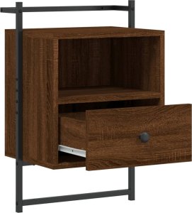 vidaXL Szafka nocna, wisząca, brązowy dąb, 40x30x61 cm 5
