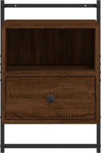 vidaXL Szafka nocna, wisząca, brązowy dąb, 40x30x61 cm 6