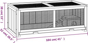 vidaXL Klatka dla chomika, 104x52x38 cm, lite drewno jodłowe 9