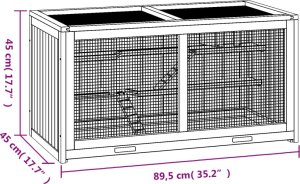 vidaXL Klatka dla chomika, 89,5x45x45 cm, lite drewno jodłowe 9