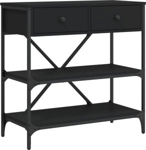 vidaXL Stolik konsolowy, czarny, 75x34,5x75 cm 2