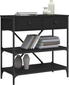 vidaXL Stolik konsolowy, czarny, 75x34,5x75 cm 3