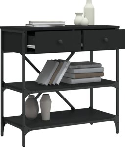 vidaXL Stolik konsolowy, czarny, 75x34,5x75 cm 4