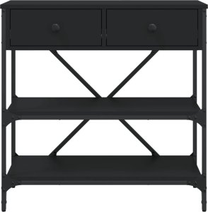 vidaXL Stolik konsolowy, czarny, 75x34,5x75 cm 5