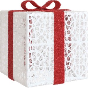 vidaXL Podświetlane prezenty świąteczne, 3 szt., 64 LED, ciepła biel 7