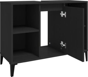 vidaXL Szafka pod umywalkę, czarna, 80x33x60 cm 7