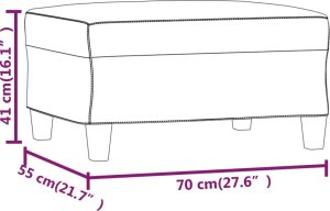 vidaXL Podnóżek, kremowy, 70x55x41 cm, sztuczna skóra 7