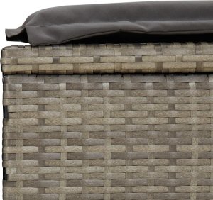 vidaXL Leżak ze składanym dachem, szary, 213x63x97 cm, polirattan 10
