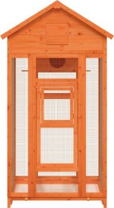 vidaXL Klatka dla ptaków, brązowa, 91,5x53x170 cm, lite drewno sosnowe 3